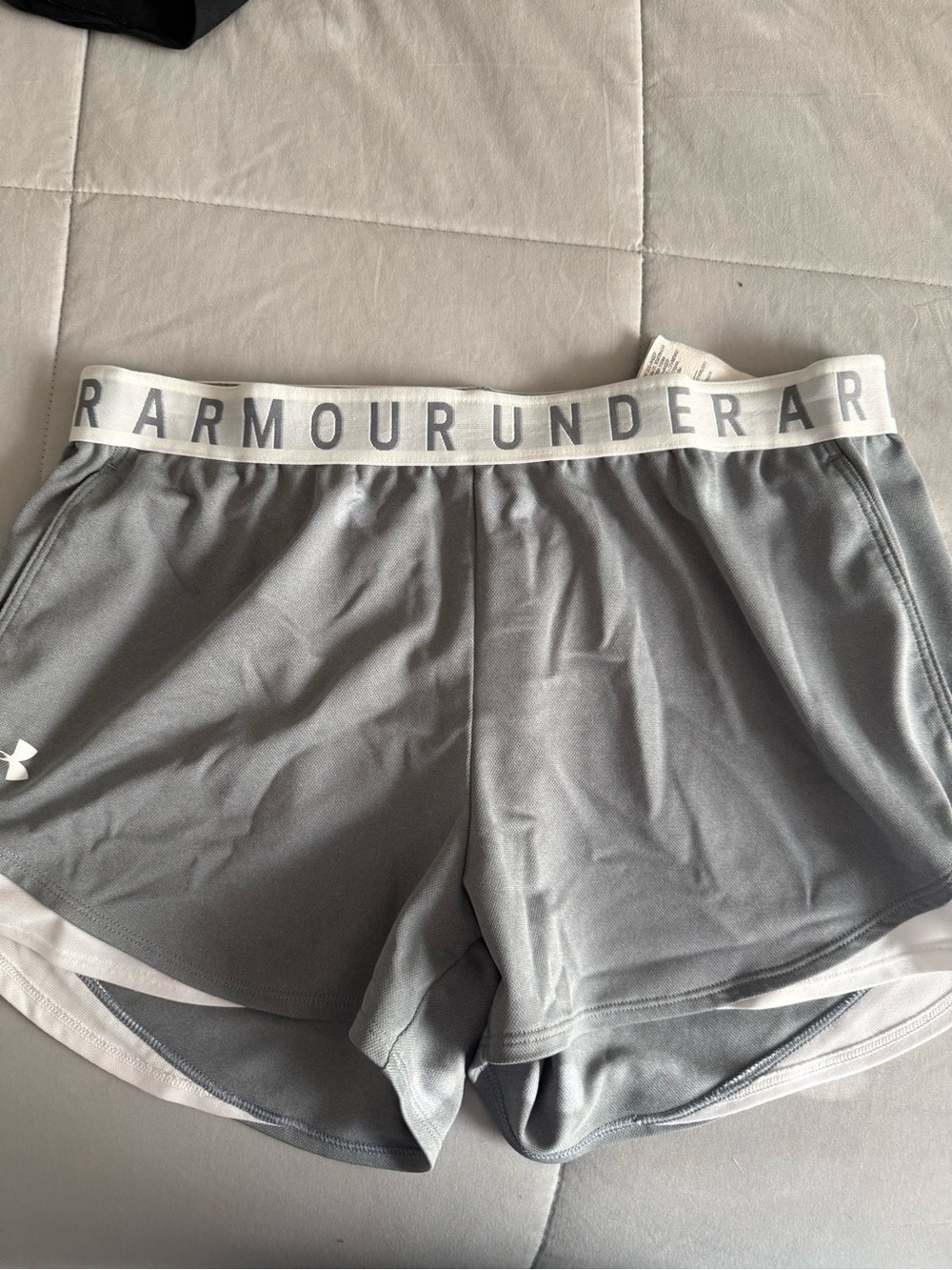 LG Women's Gray Athletic Shorts with White Waistband